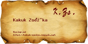 Kakuk Zsóka névjegykártya